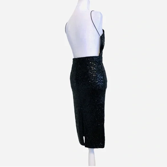 Rehab | Nearly Naked Backless Sequin Midi Dress Black Size S - Picture 9 of 16